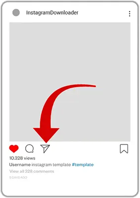 <strong>Otevřete Instagram</strong> a vyhledejte video nebo fotku, kterou chcete <strong>stáhnout</strong>. Klepněte na ikonu sdílení (Direct).